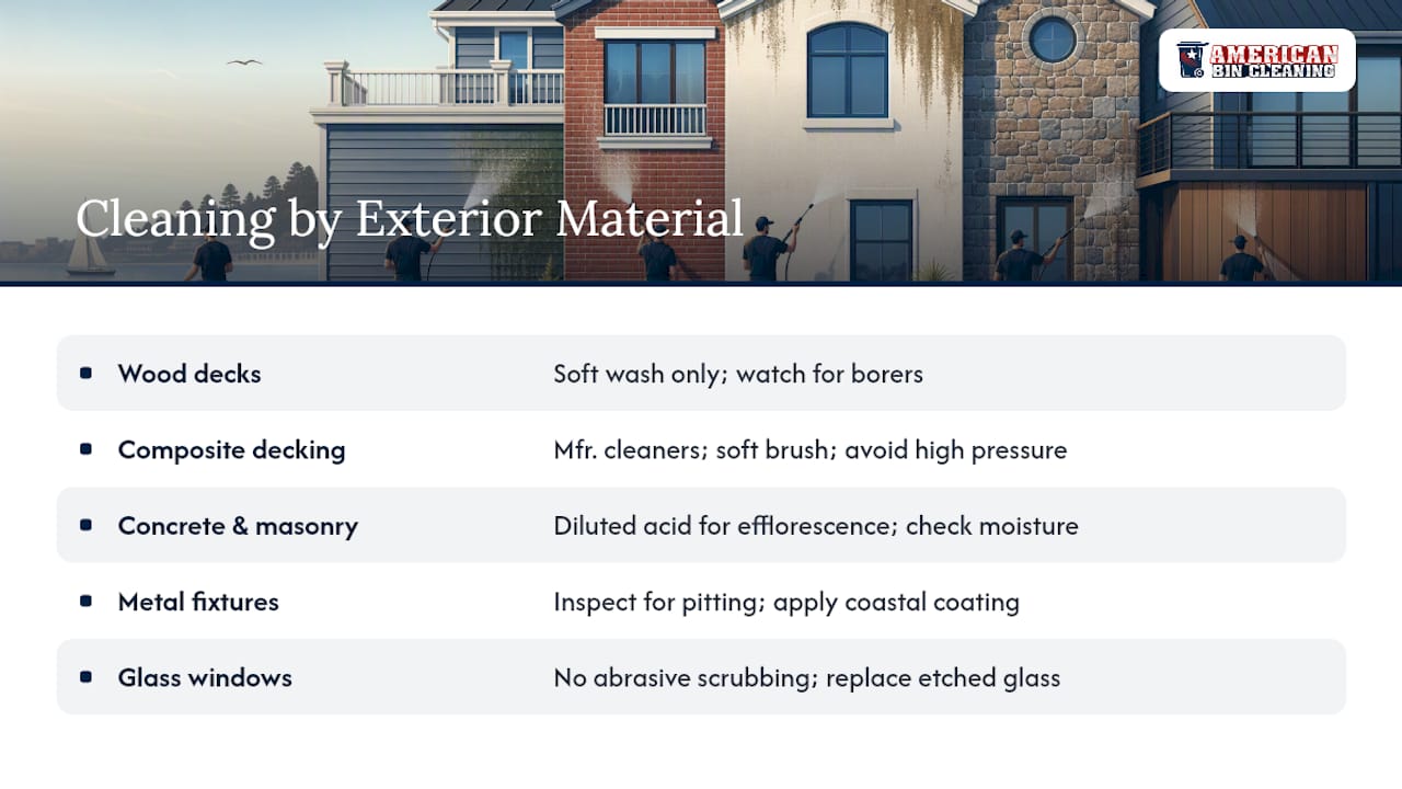 Which Cleaning Method Fits Your Exterior Material? — overview diagram