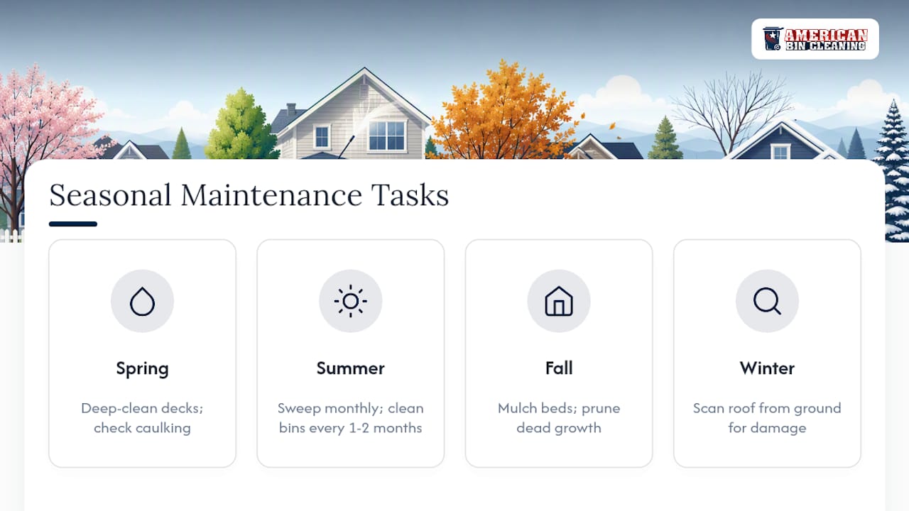 Seasonal outdoor areas maintenance calendar diagram