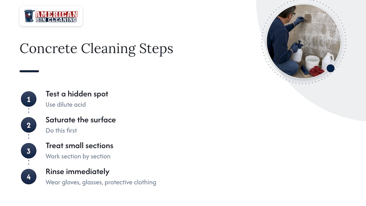 Removing efflorescence from concrete — overview diagram